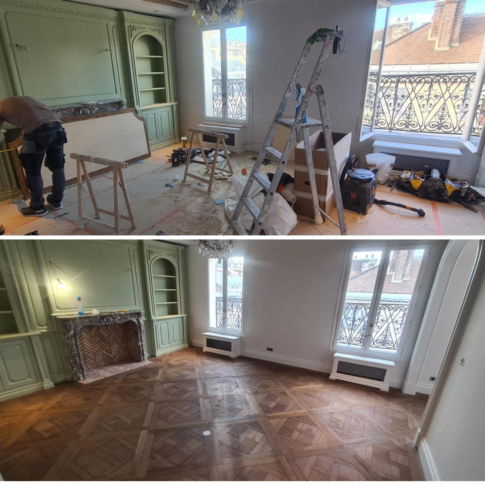 Appartement avant et après des travaux de rénovation supervisés